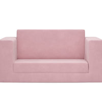 Kinder-Schlafsofa 2-Sitzer Rosa Weicher Plüsch