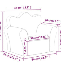 Kindersofa Creme Weicher Plüsch