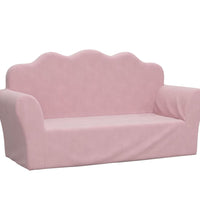 Kindersofa 2-Sitzer Rosa Weich Plüsch