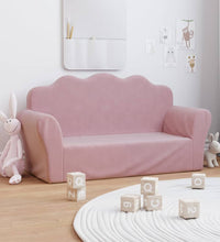 Kindersofa 2-Sitzer Rosa Weich Plüsch