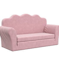 Kinder-Schlafsofa 2-Sitzer Rosa Weicher Plüsch