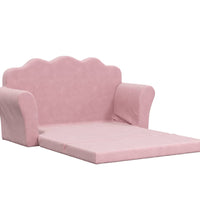 Kinder-Schlafsofa 2-Sitzer Rosa Weicher Plüsch