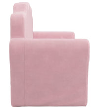 Kinder-Schlafsofa 2-Sitzer Rosa Weicher Plüsch