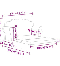 Kinder-Schlafsofa 2-Sitzer Rosa Weicher Plüsch