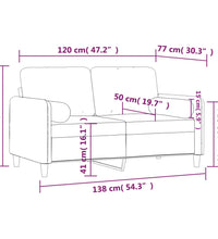 2-Sitzer-Sofa mit Zierkissen Rosa 120 cm Samt