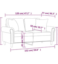 2-Sitzer-Sofa mit Zierkissen Cappuccino-Braun 120 cm Kunstleder