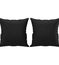 2-Sitzer-Sofa mit Zierkissen Schwarz 140 cm Kunstleder