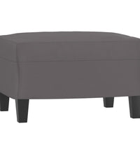 3-Sitzer-Sofa mit Hocker Grau 180 cm Kunstleder