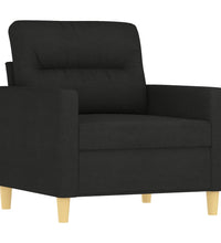 Sessel mit Hocker Schwarz 60 cm Stoff