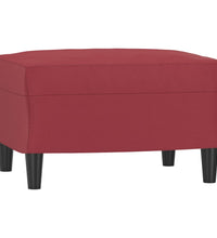 3-Sitzer-Sofa mit Hocker Weinrot 180 cm Kunstleder