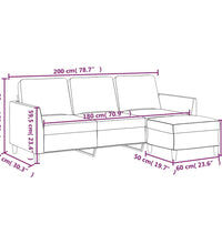 3-Sitzer-Sofa mit Hocker Weinrot 180 cm Kunstleder