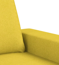 3-Sitzer-Sofa mit Hocker Hellgelb 180 cm Stoff