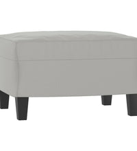 Sessel mit Hocker Hellgrau 60 cm Mikrofasergewebe