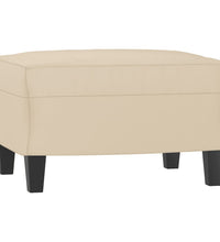 Sessel mit Hocker Creme 60 cm Mikrofasergewebe