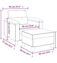Sessel mit Hocker Creme 60 cm Mikrofasergewebe