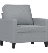 3-tlg. Sofagarnitur mit Kissen Hellgrau Stoff