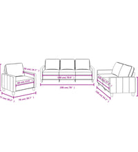 3-tlg. Sofagarnitur mit Kissen Hellgrau Stoff