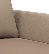 3-tlg. Sofagarnitur mit Kissen Cappuccino-Braun Kunstleder