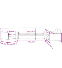 3-tlg. Sofagarnitur Rosa Samt