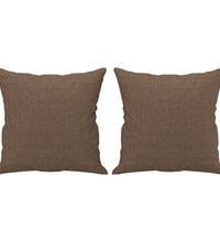 2-tlg. Sofagarnitur mit Kissen Braun Stoff