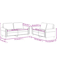 2-tlg. Sofagarnitur mit Kissen Weinrot Kunstleder