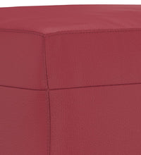 3-tlg. Sofagarnitur mit Kissen Weinrot Kunstleder