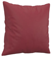 3-tlg. Sofagarnitur mit Kissen Weinrot Kunstleder