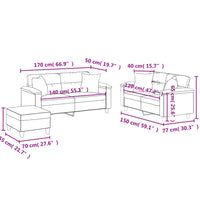 3-tlg. Sofagarnitur mit Kissen Weinrot Kunstleder