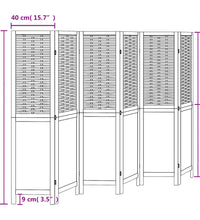 6-tlg. Raumteiler Dunkelbraun Massivholz Paulownia