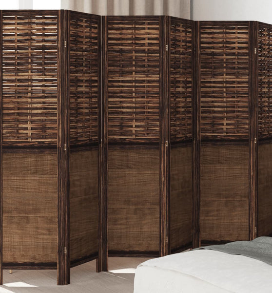6-tlg. Raumteiler Dunkelbraun Massivholz Paulownia