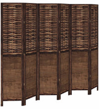 6-tlg. Raumteiler Dunkelbraun Massivholz Paulownia