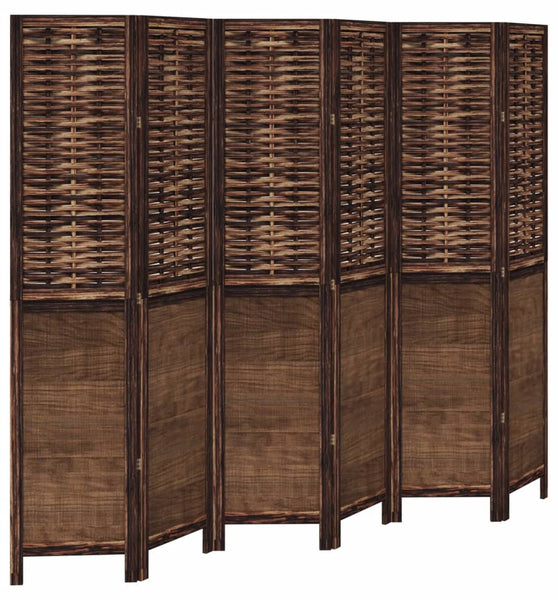 6-tlg. Raumteiler Dunkelbraun Massivholz Paulownia