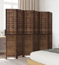 6-tlg. Raumteiler Dunkelbraun Massivholz Paulownia