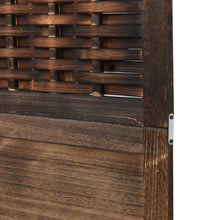 6-tlg. Raumteiler Dunkelbraun Massivholz Paulownia