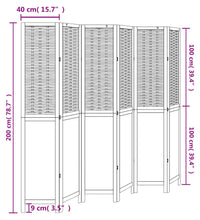 6-tlg. Raumteiler Dunkelbraun Massivholz Paulownia