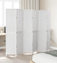 6-tlg. Raumteiler Weiß Massivholz Paulownia