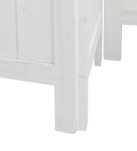 6-tlg. Raumteiler Weiß Massivholz Paulownia