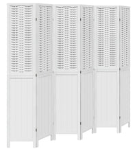 6-tlg. Raumteiler Weiß Massivholz Paulownia
