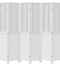 6-tlg. Raumteiler Weiß Massivholz Paulownia