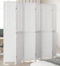 6-tlg. Raumteiler Weiß Massivholz Paulownia