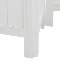 6-tlg. Raumteiler Weiß Massivholz Paulownia