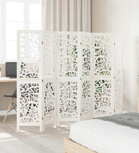 6-tlg. Raumteiler Weiß Massivholz Paulownia