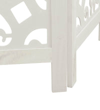 6-tlg. Raumteiler Weiß Massivholz Paulownia