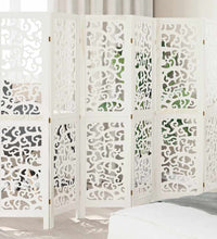 6-tlg. Raumteiler Weiß Massivholz Paulownia