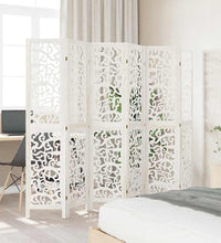 6-tlg. Raumteiler Weiß Massivholz Paulownia