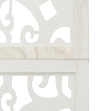 6-tlg. Raumteiler Weiß Massivholz Paulownia