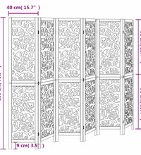 6-tlg. Raumteiler Weiß Massivholz Paulownia