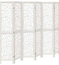 6-tlg. Raumteiler Weiß Massivholz Paulownia