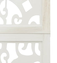 6-tlg. Raumteiler Weiß Massivholz Paulownia