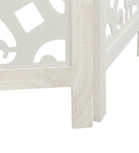 6-tlg. Raumteiler Weiß Massivholz Paulownia